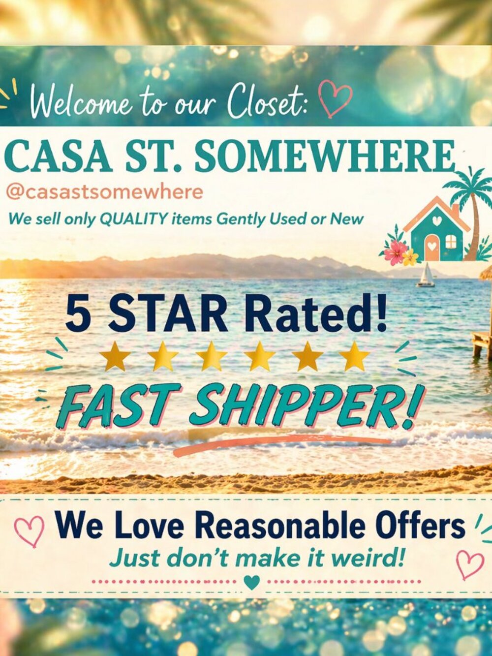 5 STAR SELLER FAST Shipper CASA SAINT SOMEWHERE